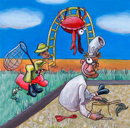 Image of Palindrome Illustration: Bar Crab